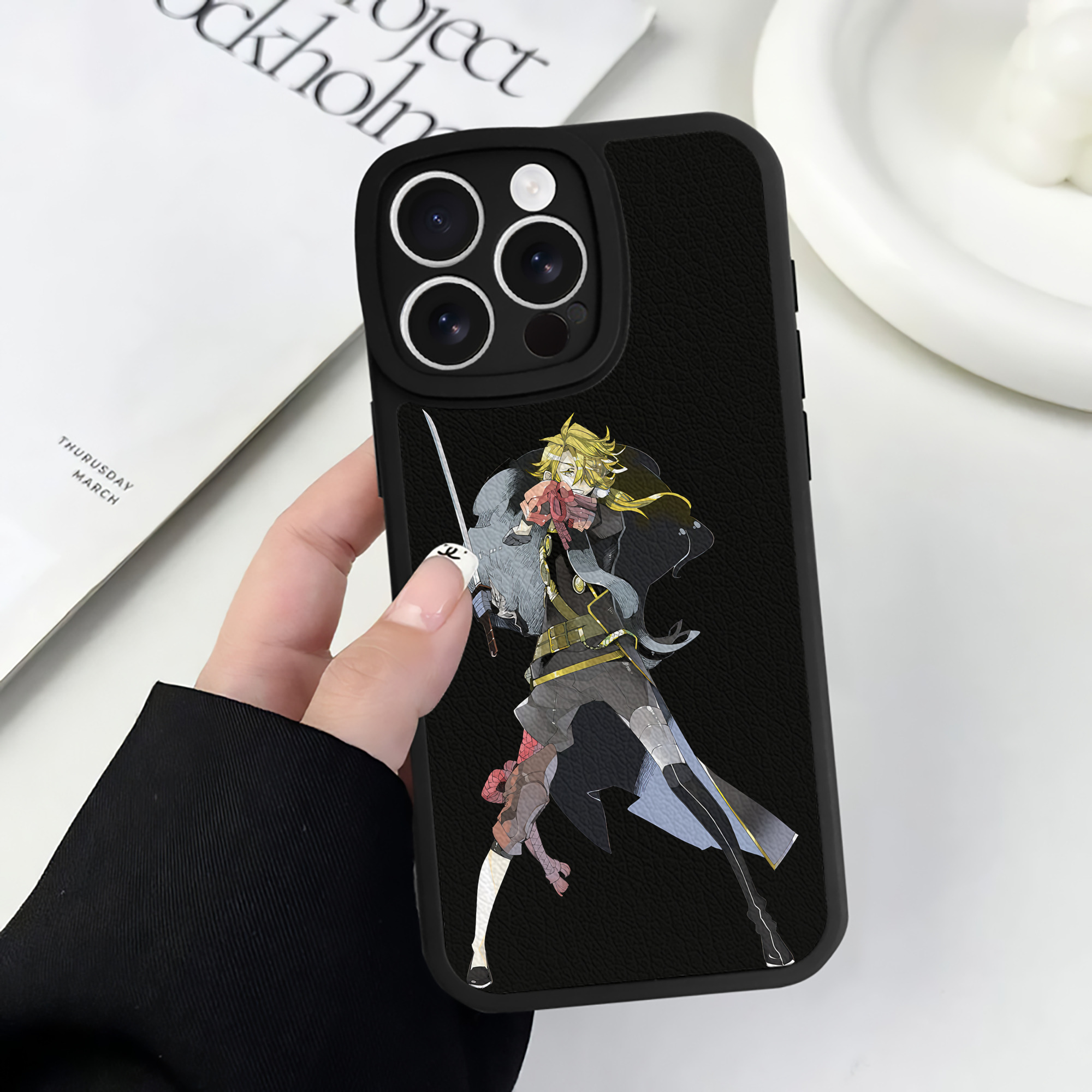 （画像用） 刀剣乱舞 Touken Ranbu 【iPhone 16シリーズ対応】シリコンスマホケース（レザー調） 材質：シリコン